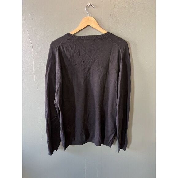 Pronto Uomo Mens Black Pullover V-neck Cashmere Sweater Size Large - Picture 2 of 3